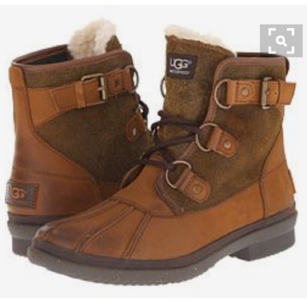 Ugg Waterproof Cecile Duck Boots in Chestnut Sz 9
